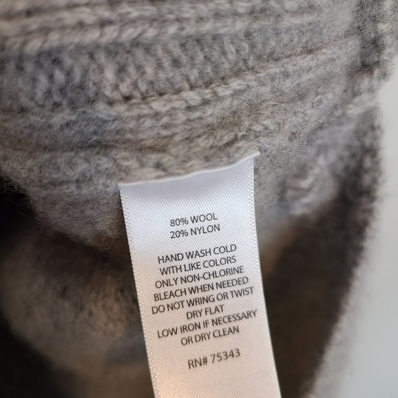 Adrianne Vittadini Womens XS Gray Cable Knit Sleeveless Wool Blend Tunic Sweater - Picture 7 of 8